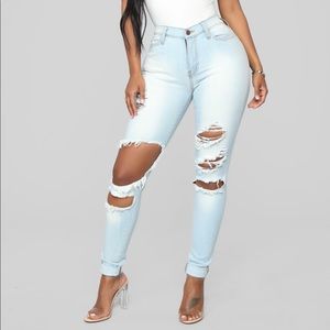 Fashion Nova Beach Bum Jeans - Light Blue